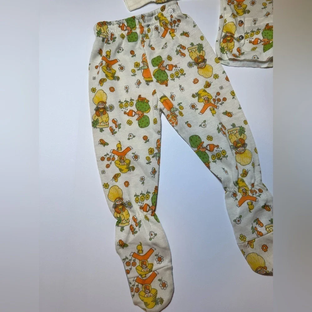 Vintage Carters Two Piece Snapable Footed Playsuit Size 12M